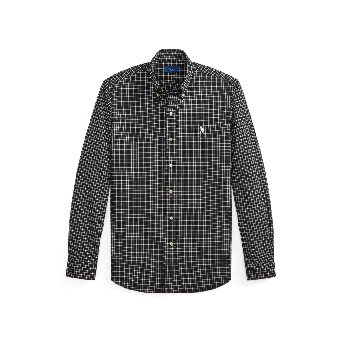 Мужская рубашка Ralph Lauren Classic Fit Plaid Twill, цвет: Чёрный кремовый — фото 5