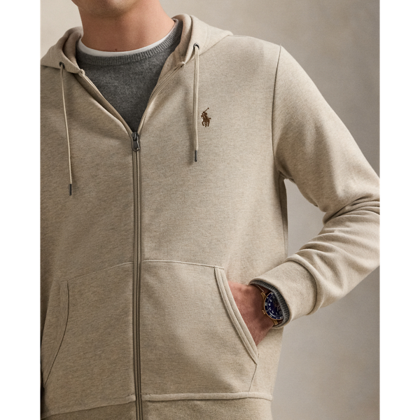 Double-Knit Full-Zip Hoodie Polo Ralph Lauren in Tuscan Beige Heather 6