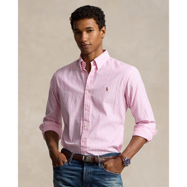 Ralph lauren pink striped shirt mens on sale