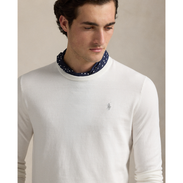 Slim-Fit Pullover aus Baumwolle Polo Ralph Lauren in Deckbeizen-Weiß 6