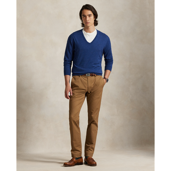 Rustic Navy Heather Cotton V-Neck Sweater Polo Ralph Lauren 4