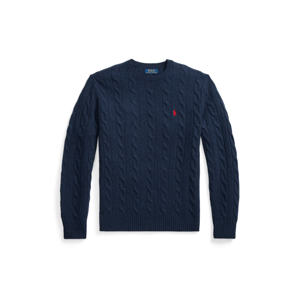 Wollpullover mit Zopfmuster