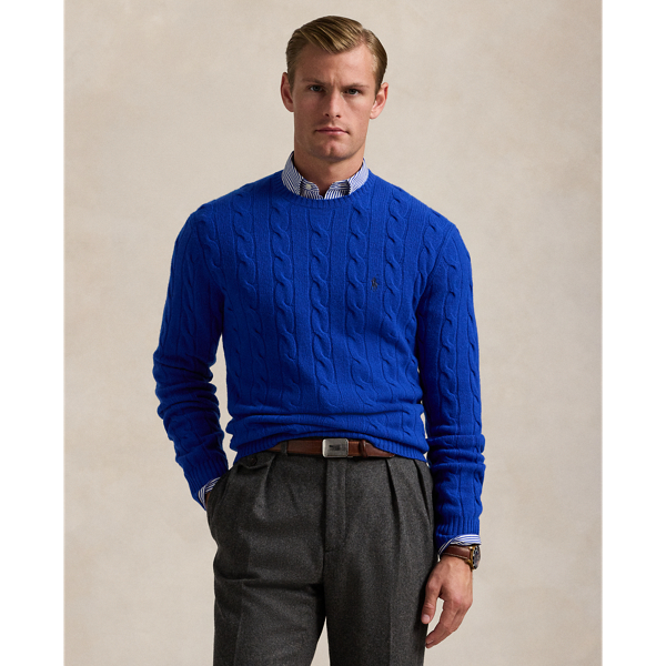 Wollpullover mit Zopfmuster