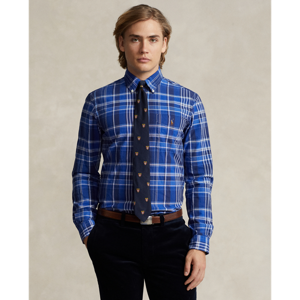 Custom Fit Plaid Oxford Shirt for Men Ralph Lauren IN