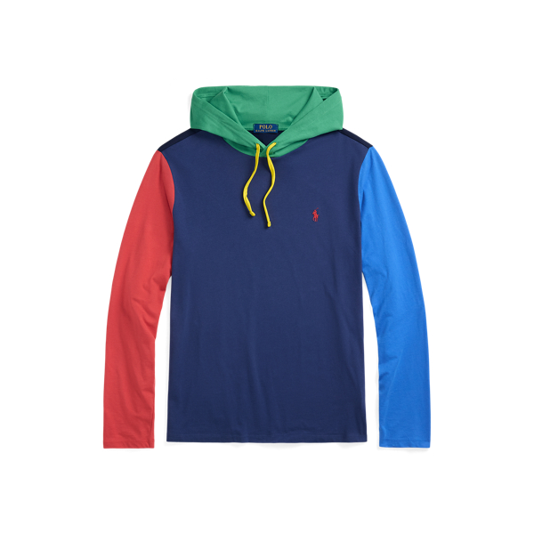 Color-Blocked Jersey Hooded T-Shirt