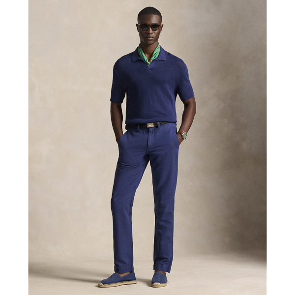 Straight-Fit Hose aus Baumwoll-Leinen