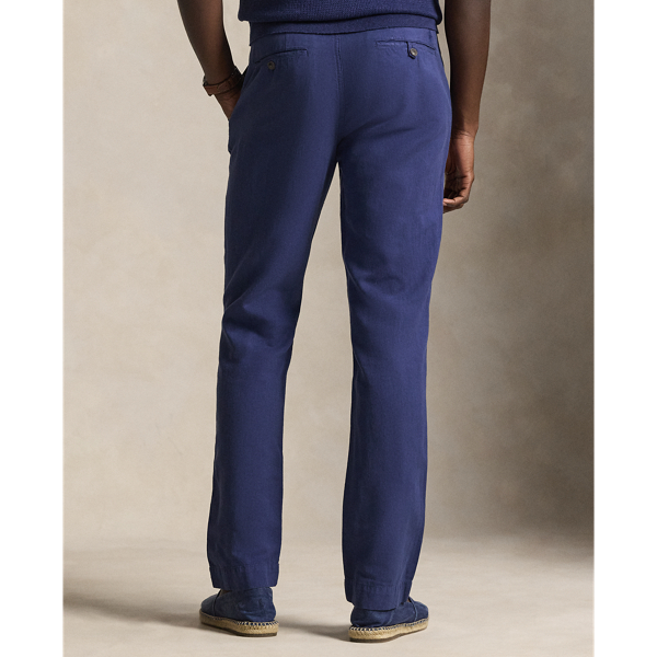 New Classic Navy Straight Fit Linen-Cotton Trouser Polo Ralph Lauren 5