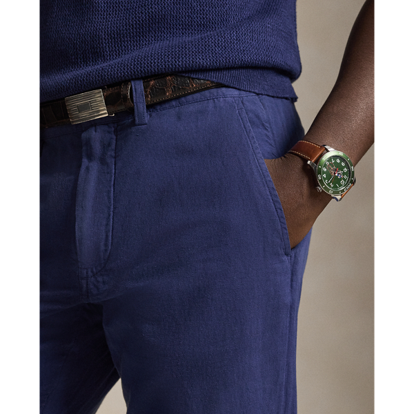 New Classic Navy Straight Fit Linen-Cotton Trouser Polo Ralph Lauren 6