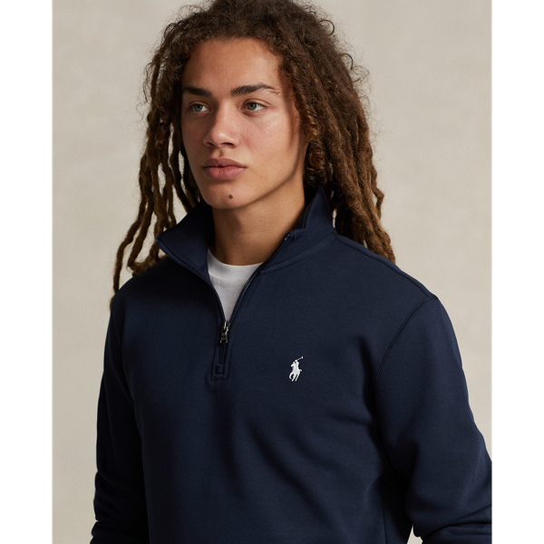 Double-Knit Quarter-Zip Sweatshirt Polo Ralph Lauren in Aviator Navy 6