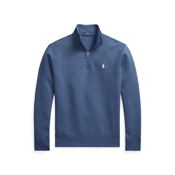 Derby Blue Heather Double-Knit Quarter-Zip Pullover Polo Ralph Lauren 2