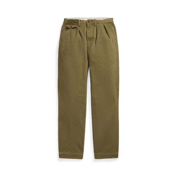Relaxed Fit Pleated Chino Trouser