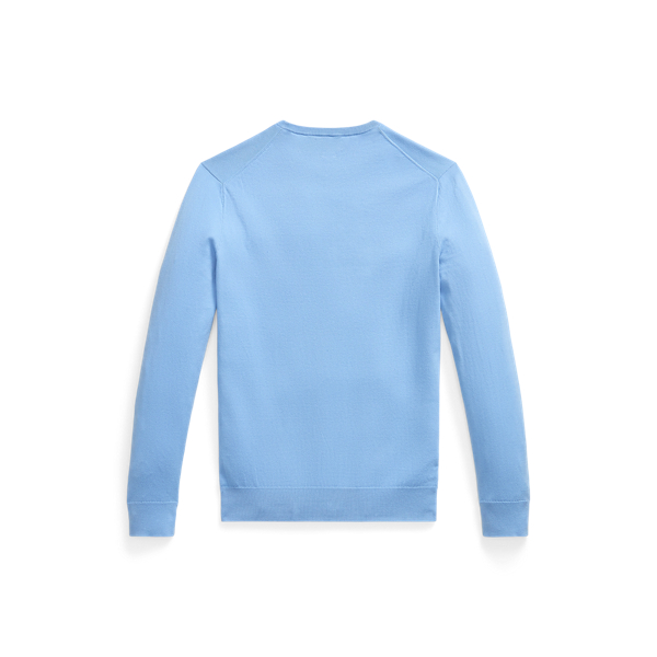 Slim Fit Cotton Crewneck Sweater Polo Ralph Lauren en Bleu ciel 2