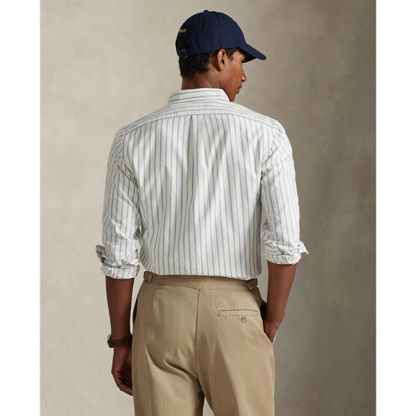 White Blue Multi Slim Fit Striped Oxford Shirt Polo Ralph Lauren 5