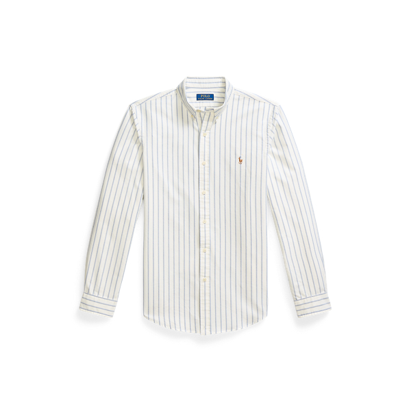 White Blue Multi Slim Fit Striped Oxford Shirt Polo Ralph Lauren 2