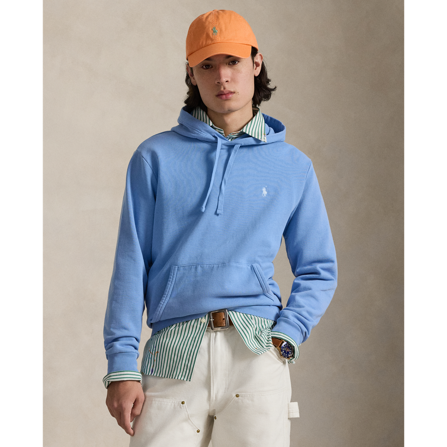 Мужское худи Ralph Lauren Loopback Fleece, цвет: Синий — фото 4