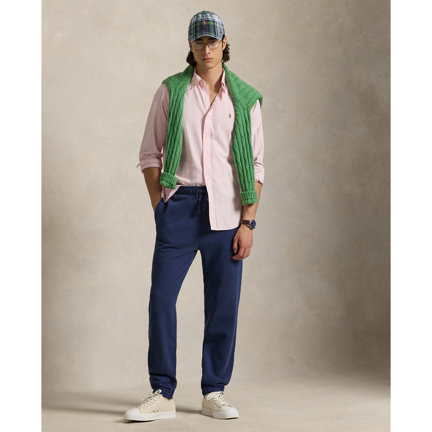 Мужские брюки Ralph Lauren Loopback Fleece Sweatpant, цвет: Тёмно-синий — фото 4