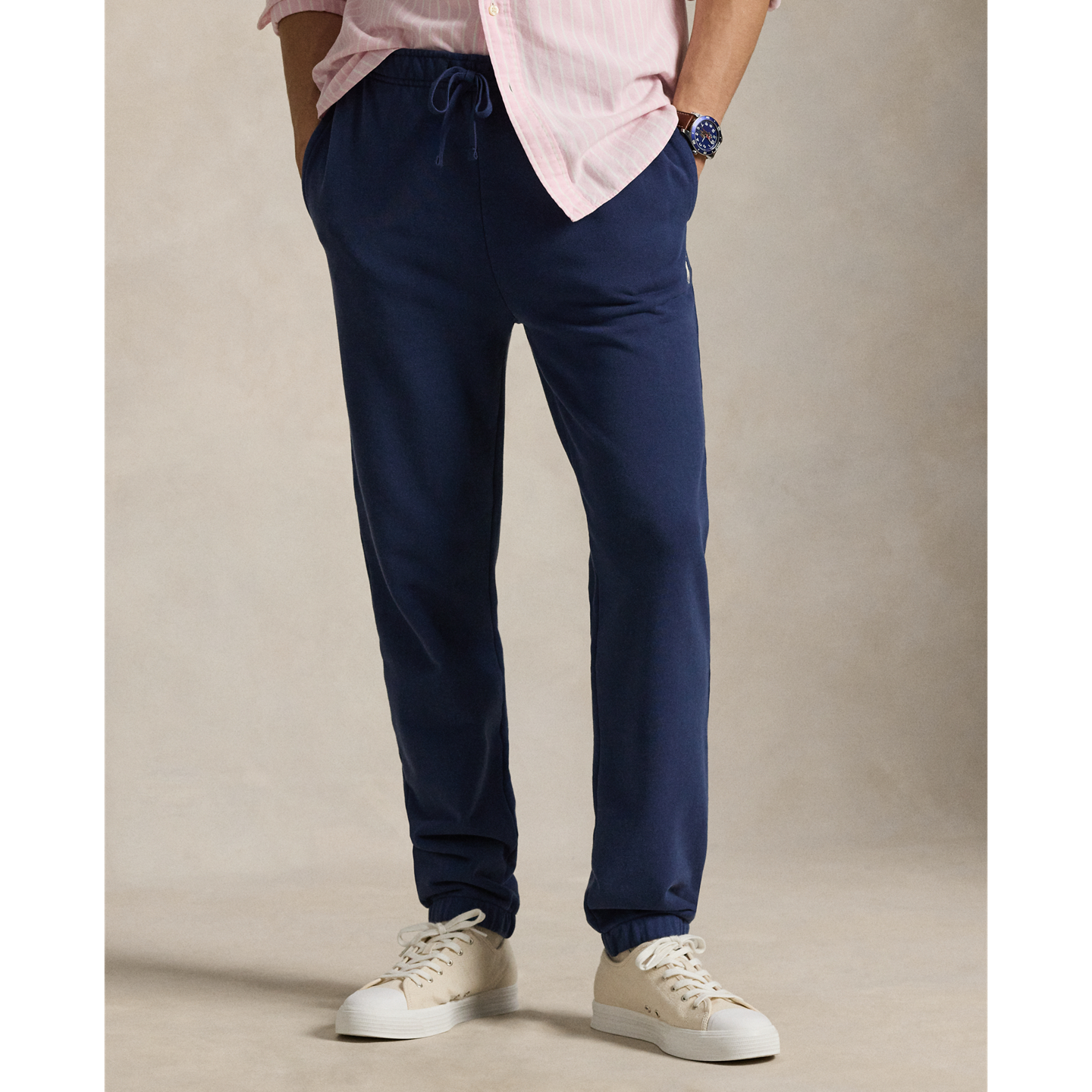 Мужские брюки Ralph Lauren Loopback Fleece Sweatpant, цвет: Тёмно-синий — фото 1