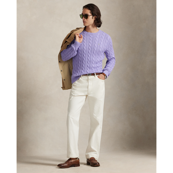 Cable-Knit Cotton Sweater Polo Ralph Lauren en Sky Lavendar 4