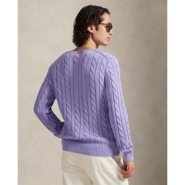 Cable-Knit Cotton Sweater Polo Ralph Lauren en Sky Lavendar 5