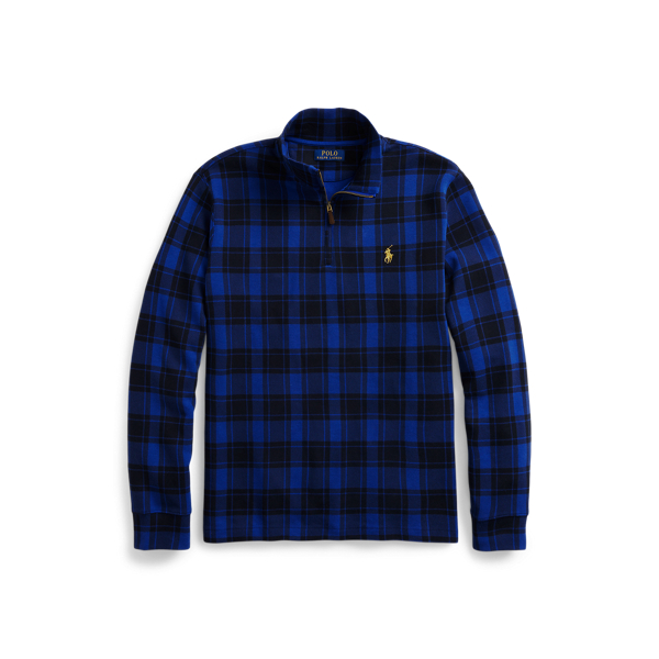 Plaid Estate-Rib Quarter-Zip Pullover Polo Ralph Lauren 1