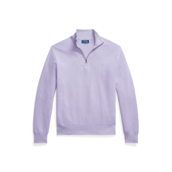Mesh-Knit Cotton Quarter-Zip Jumper