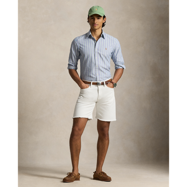 Navy Green Multi Classic Fit Striped Oxford Shirt Polo Ralph Lauren 4