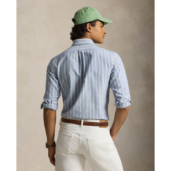 Navy Green Multi Classic Fit Striped Oxford Shirt Polo Ralph Lauren 5