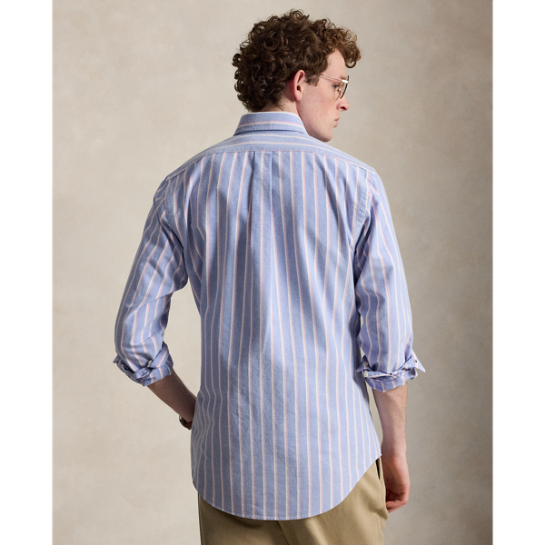 Gestreiftes Custom-Fit Oxfordhemd Polo Ralph Lauren in Blue/Pink 5