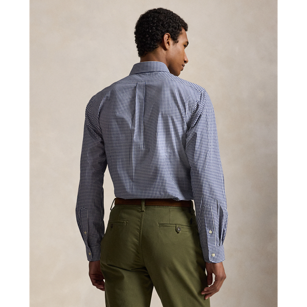 Navy/White Classic Fit Gingham Stretch Poplin Shirt Polo Ralph Lauren 5