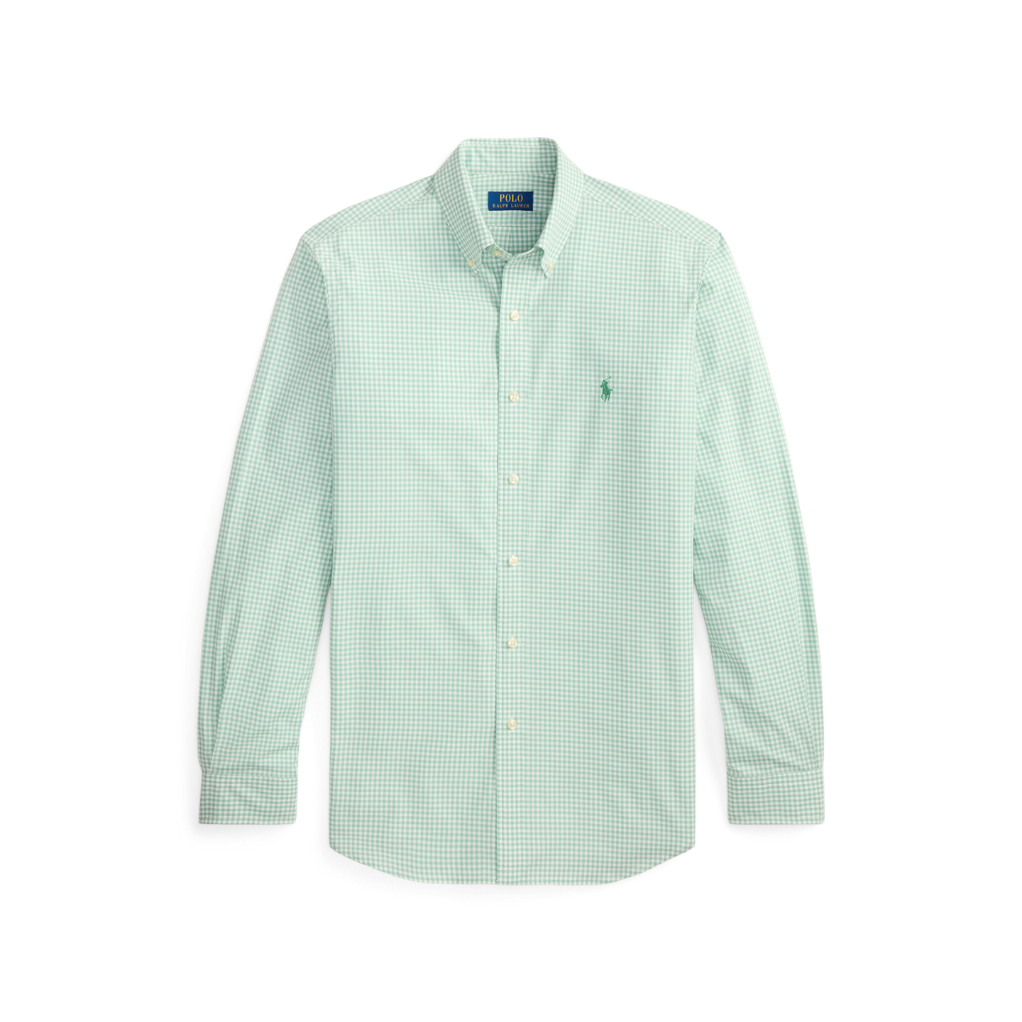 Рубашка Ralph Lauren Classic Fit Gingham Stretch Poplin, цвет: Зелёный белый — фото 6