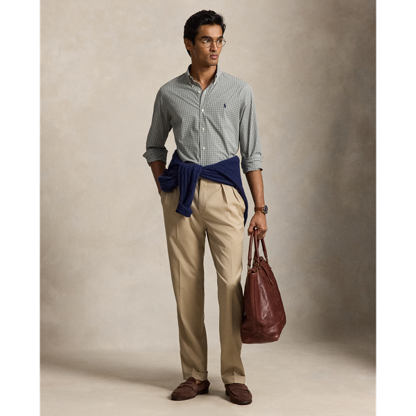 Classic Fit Gingham Stretch Poplin Shirt