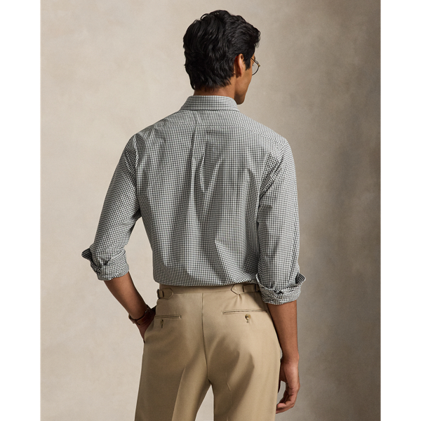 Classic Fit Gingham Stretch Poplin Shirt