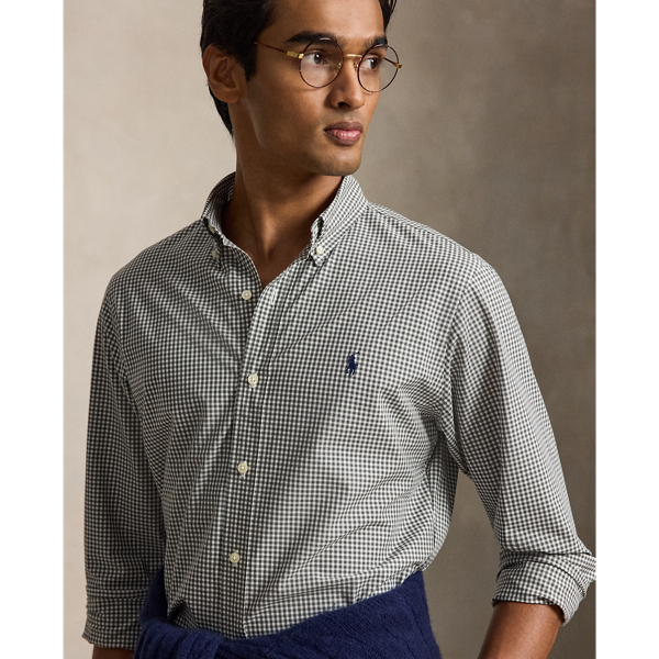 Classic Fit Gingham Stretch Poplin Shirt