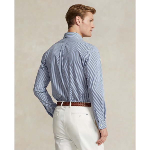 Navy/white Classic Fit Striped Stretch Poplin Shirt Polo Ralph Lauren 5