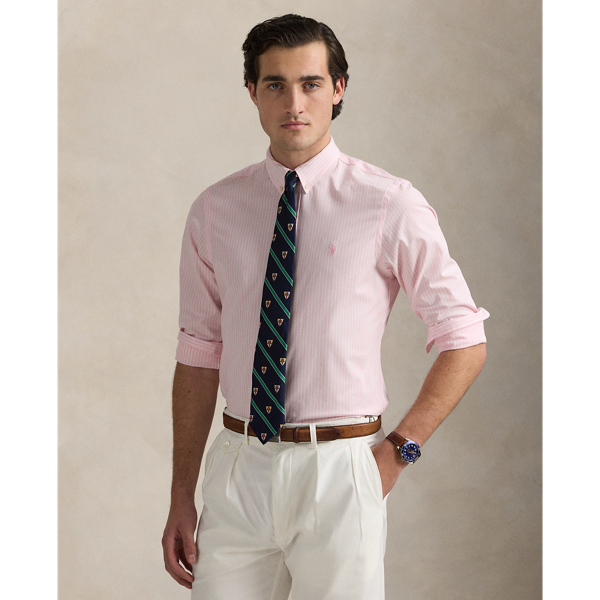 Slim Fit Striped Stretch Poplin Shirt