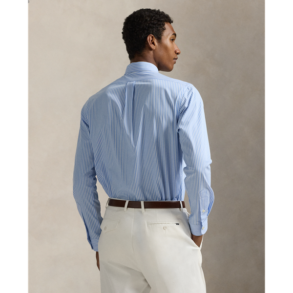 Slim Fit Striped Stretch Poplin Shirt