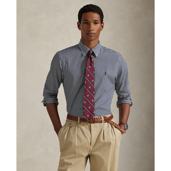Gestreiftes Slim-Fit Hemd aus Popeline