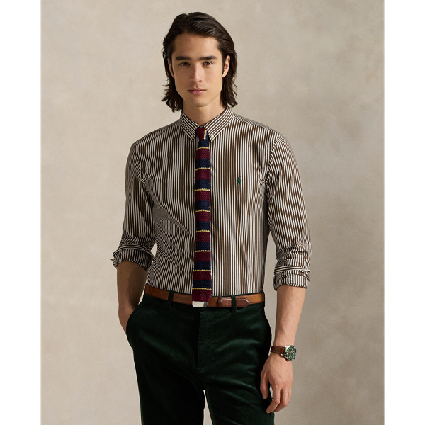 Gestreiftes Slim-Fit Hemd aus Popeline