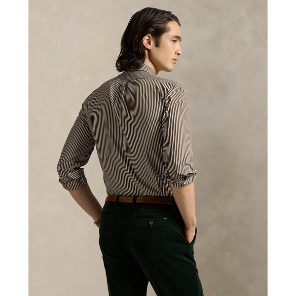 Slim Fit Striped Stretch Poplin Shirt