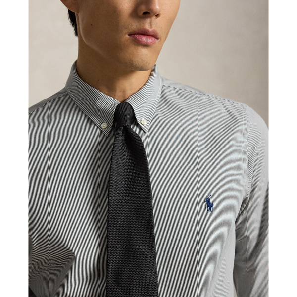 Gestreiftes Slim-Fit Hemd aus Popeline