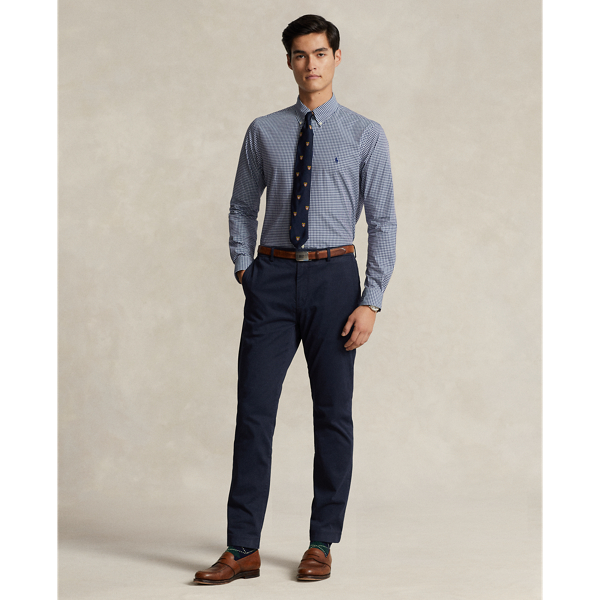 Slim Fit Gingham Stretch Poplin Shirt
