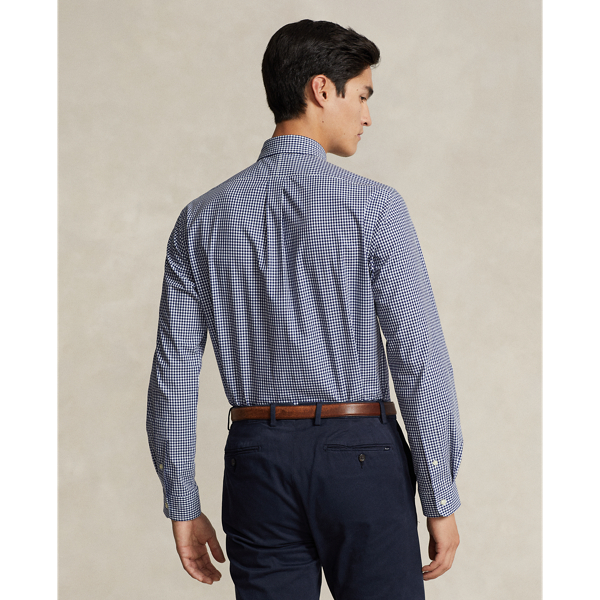 Slim Fit Gingham Stretch Poplin Shirt
