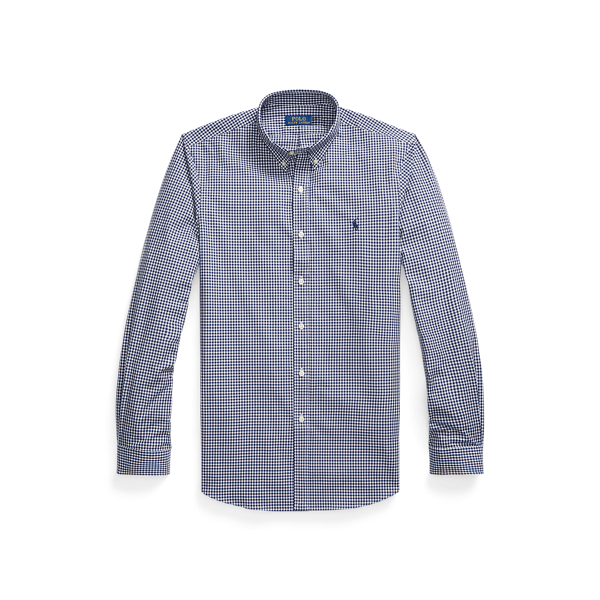 Slim Fit Gingham Stretch Poplin Shirt