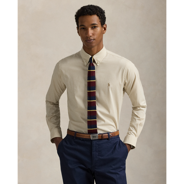 Slim Fit Gingham Stretch Poplin Shirt