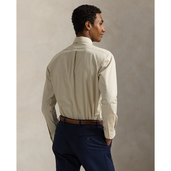 Slim Fit Gingham Stretch Poplin Shirt