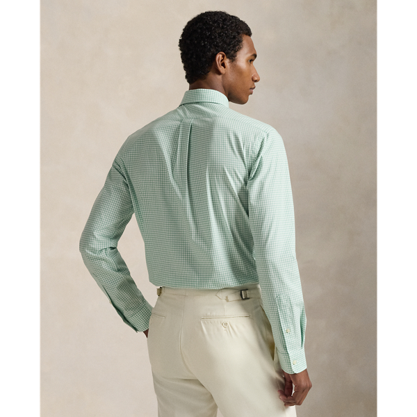 Essex Green White Slim Fit Gingham Stretch Poplin Shirt Polo Ralph Lauren 5