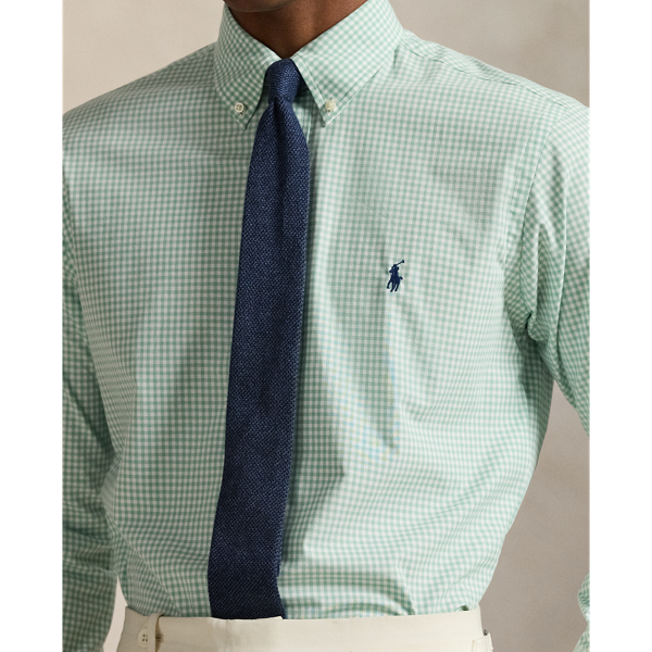 Essex Green White Slim Fit Gingham Stretch Poplin Shirt Polo Ralph Lauren 6