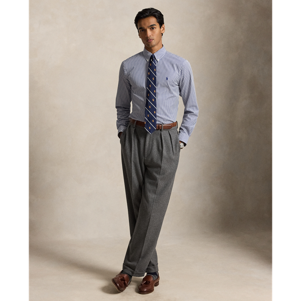 Custom Fit Striped Stretch Poplin Shirt