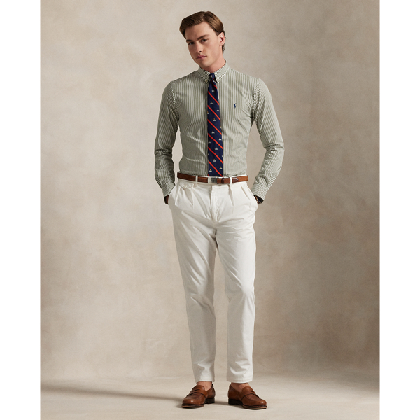 Custom Fit Striped Stretch Poplin Shirt