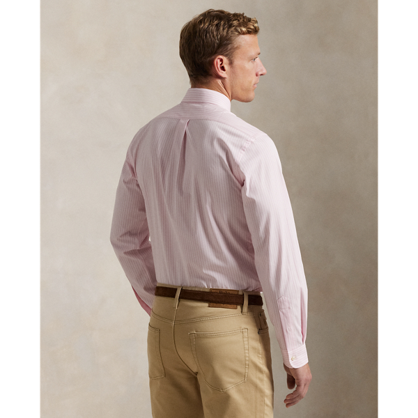 Custom Fit Striped Stretch Poplin Shirt